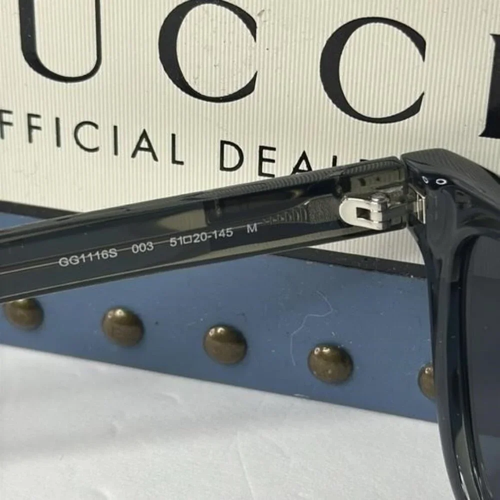 New Authentic Gucci GG1116S 003 51 Men's Sunglasses